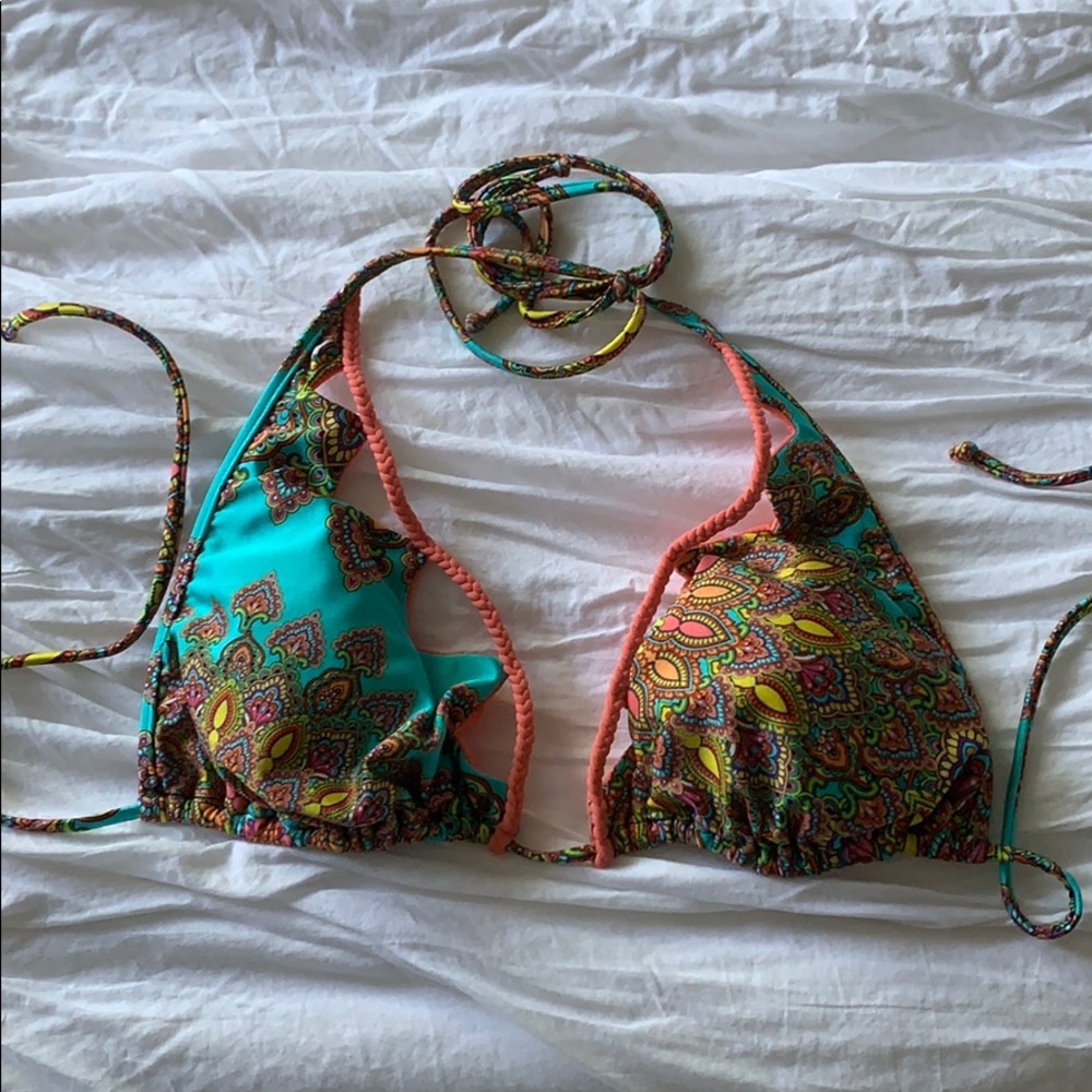 Luli Fama paisley triangle bikini top